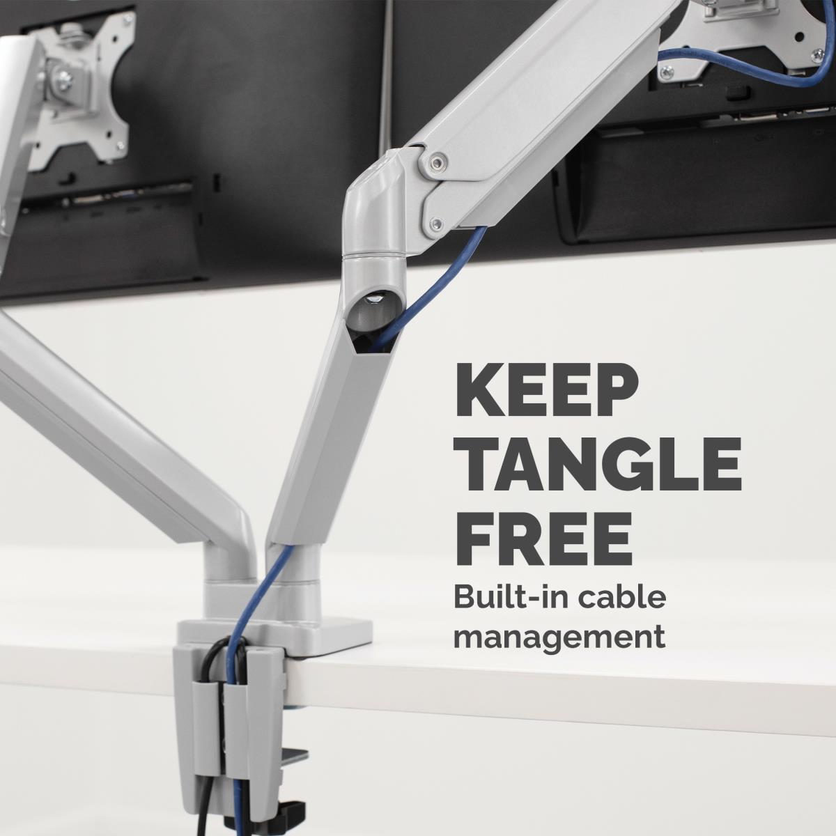 Platinum Series Dubbele Monitor Arm Silver