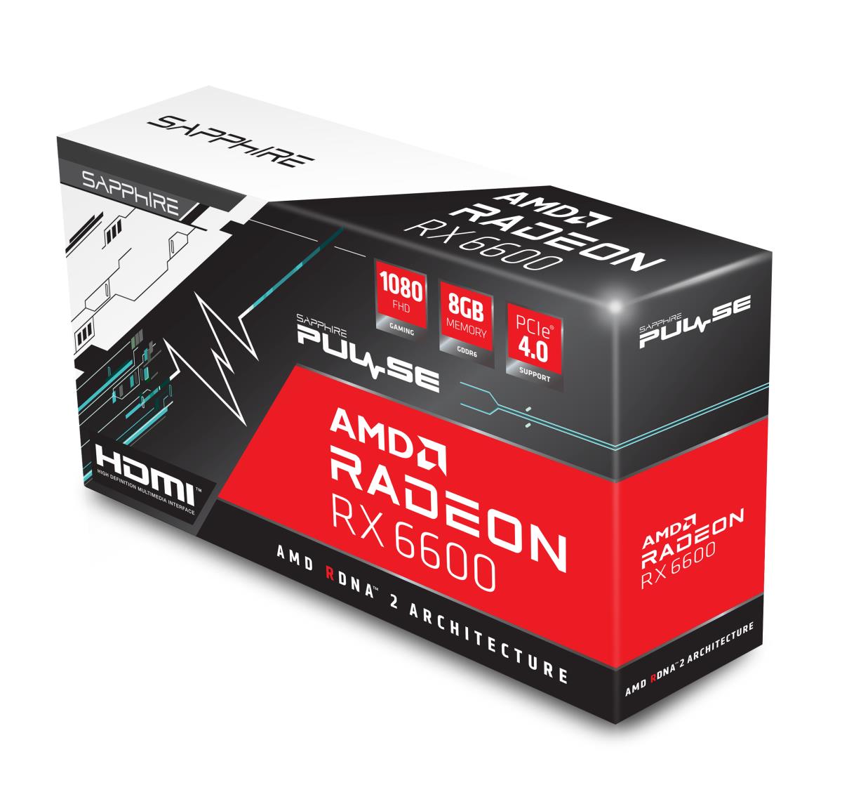 Video Card Pulse Amd Radeon Rx 6600 Gaming 8GB Gddr6 Hdmi / 3 Dp