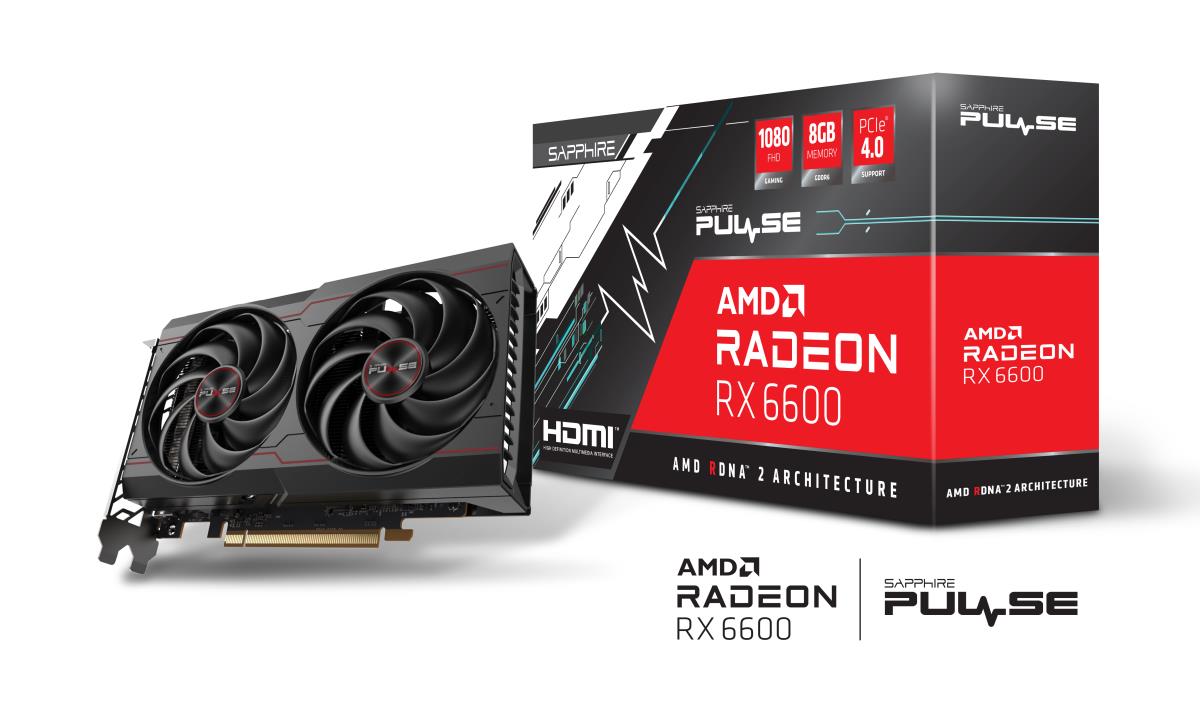 Video Card Pulse Amd Radeon Rx 6600 Gaming 8GB Gddr6 Hdmi / 3 Dp