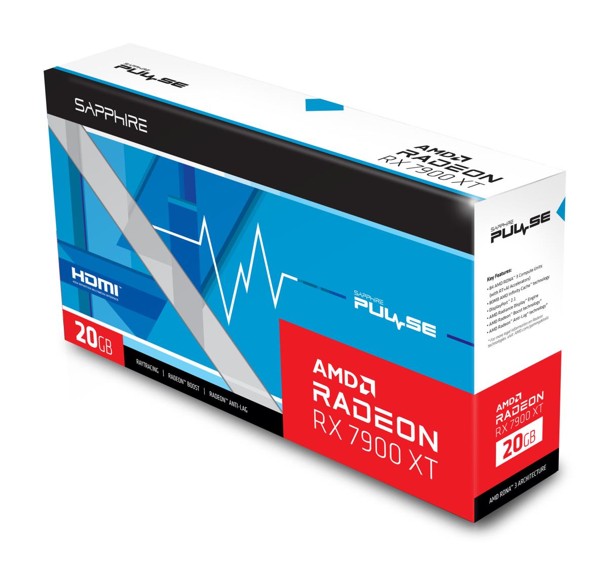Video Card Radeon Rx7900xt Pulse Gaming Oc 20GB Gddr6 2xhd/dp
