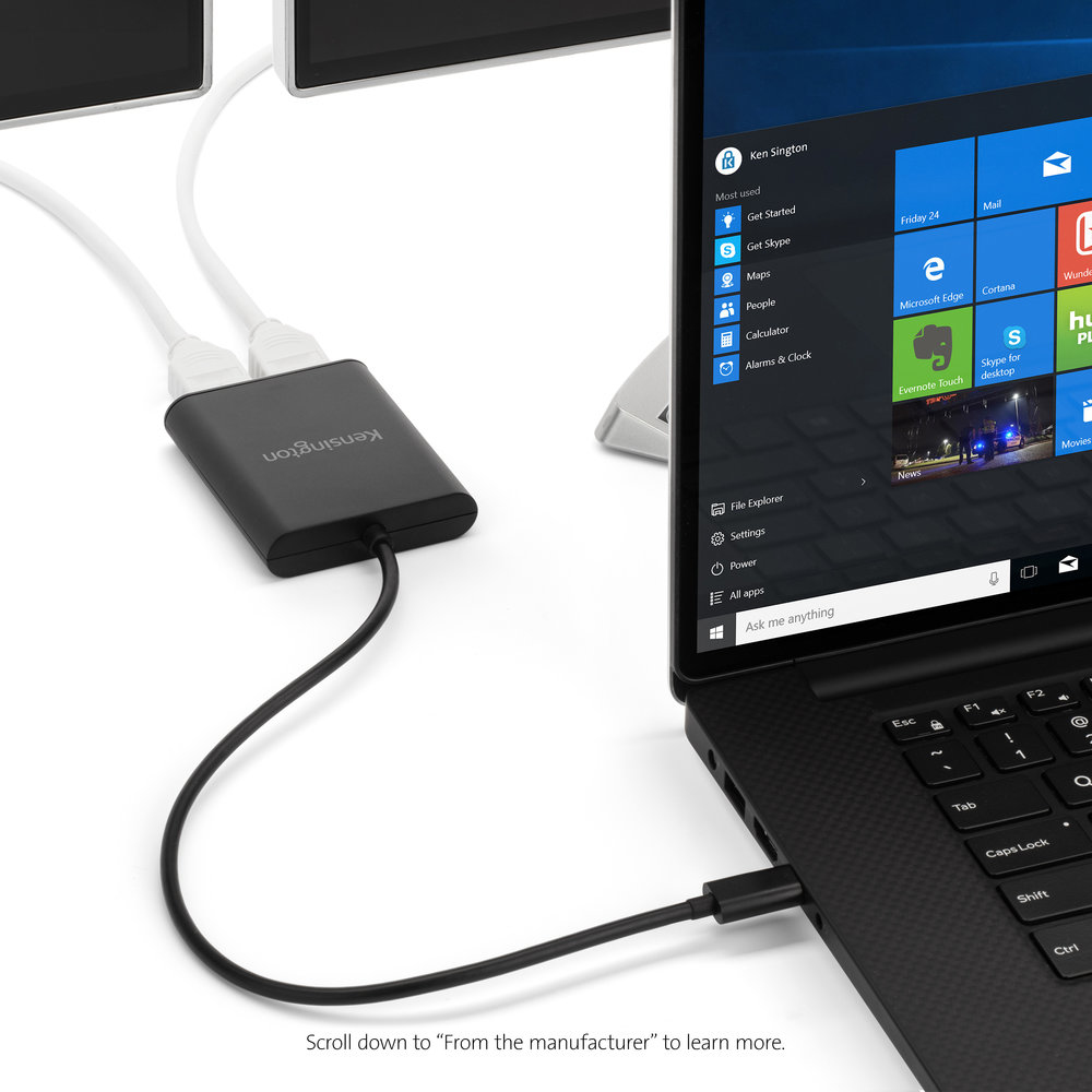 USB-C to Dual DisplayPort 1.2 Video Adapter