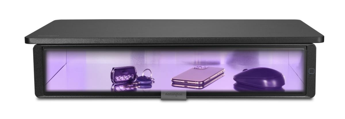 UVStand monitor stand with UVC sanitisation compartment