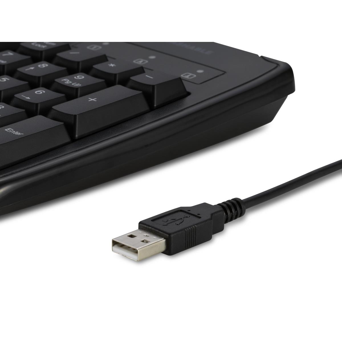 Pro Fit USB Washable Keyboard Wired - Black Azerty - Belgium