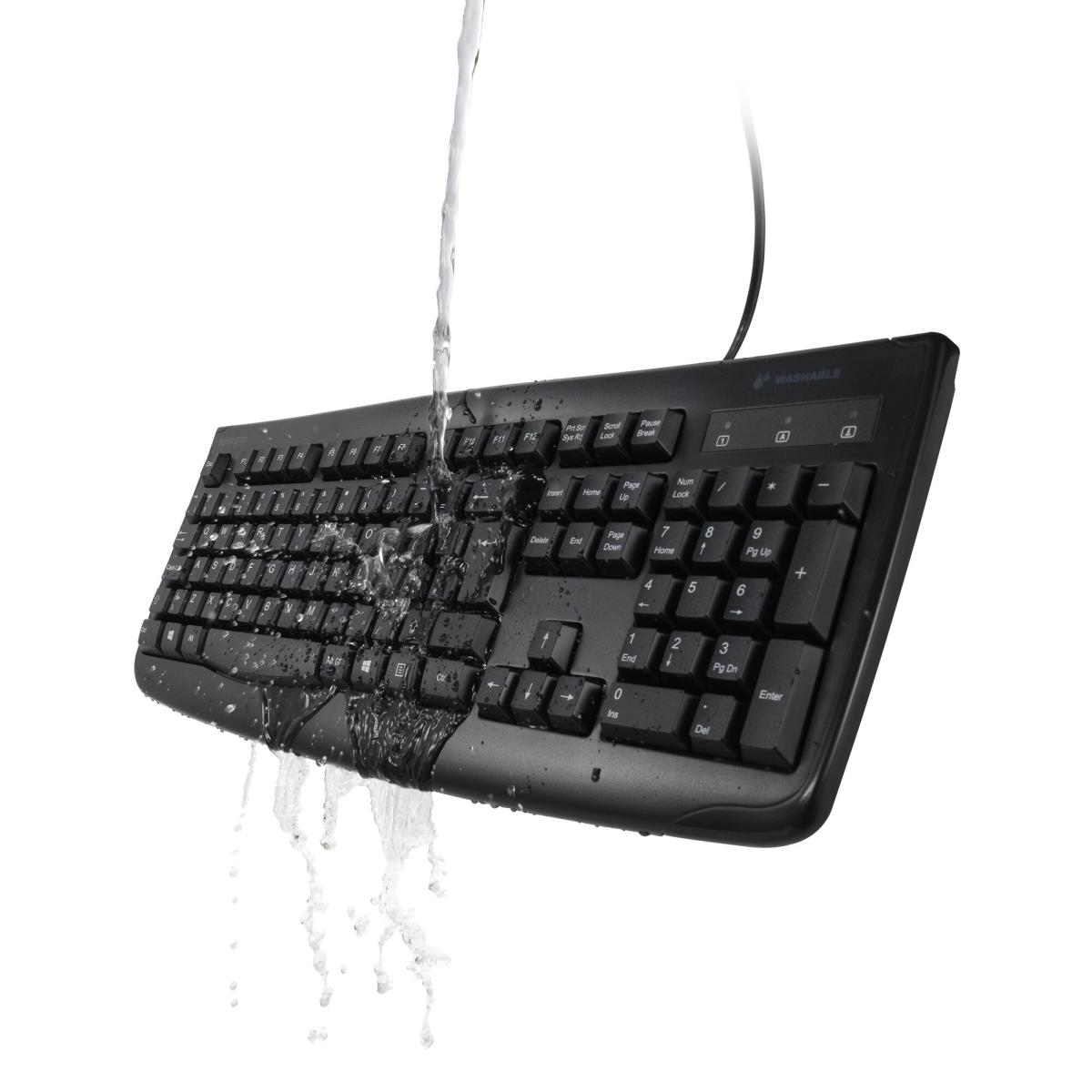 Pro Fit USB Washable Keyboard Wired - Black Azerty - Belgium