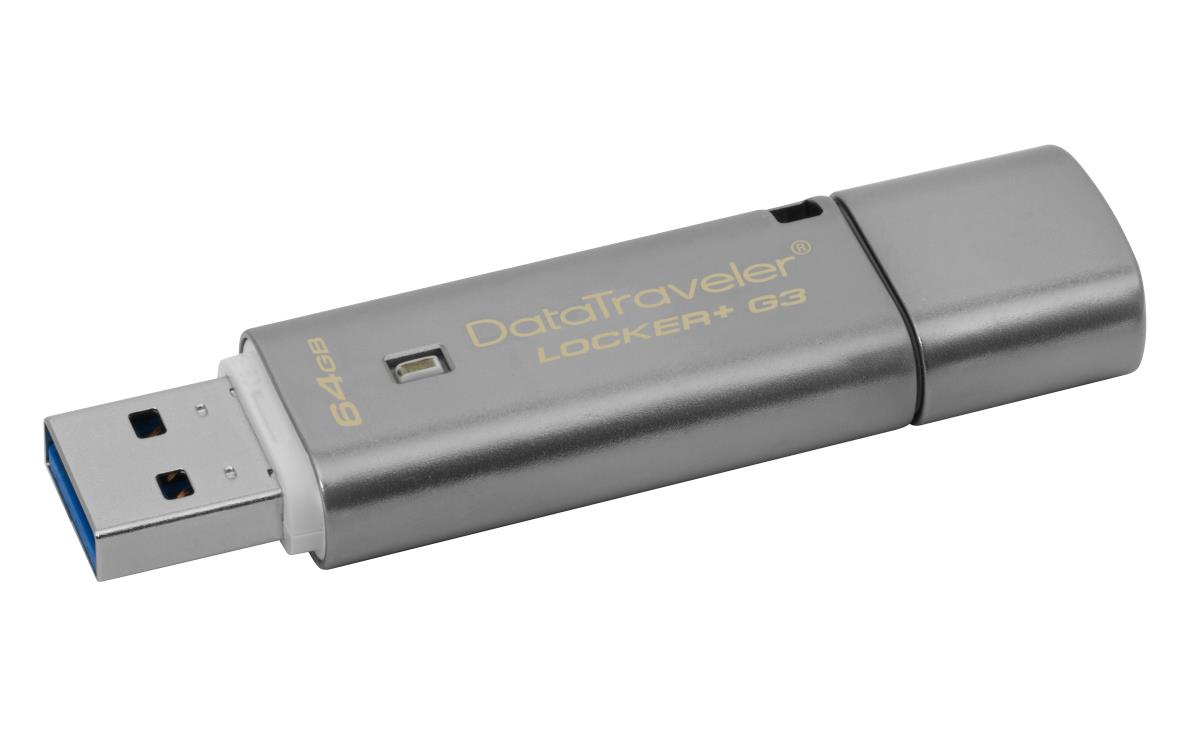 Datatraveler Locker+ G3 - 64GB USB Stick - USB 3.0 - With Automatic Data Security