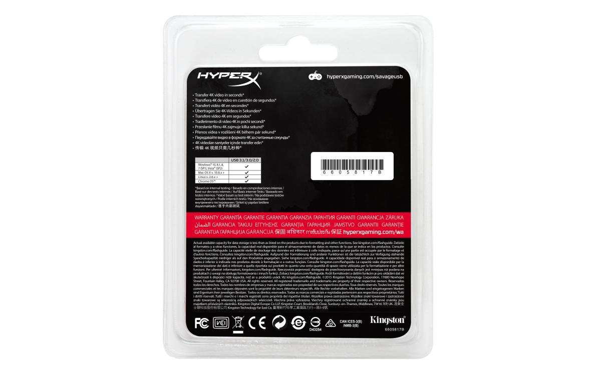Hyperx Savage - 64GB USB Stick - USB 3.1