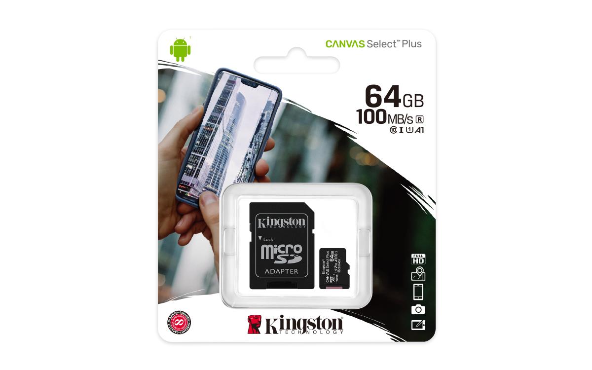 Micro Sdxc Card - Canvas Select Plus - 64GB - A1 C10 With Adapter