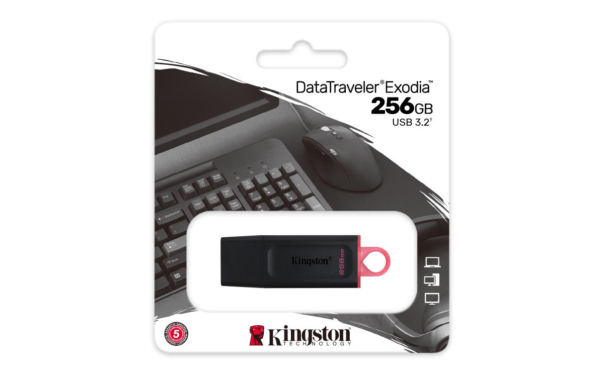 Datatraveler Exodia - 256GB USB Stick - USB 3.2 - Black + Pink