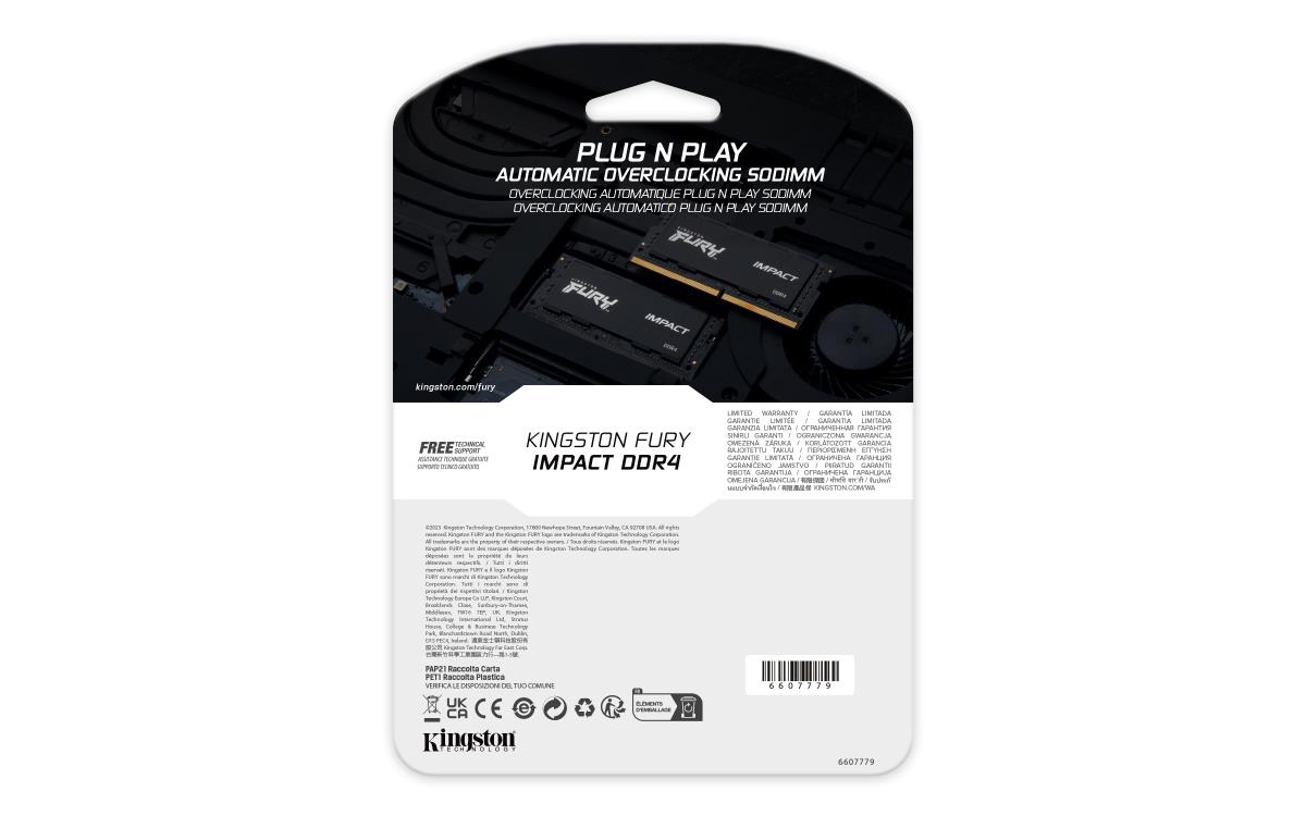 32GB Ddr4-3200MHz Cl20 SoDIMM Fury Impact