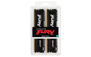 32GB Ddr4 2666MHz Cl16 DIMM (kit Of 2) 1gx8 Fury Beast Black