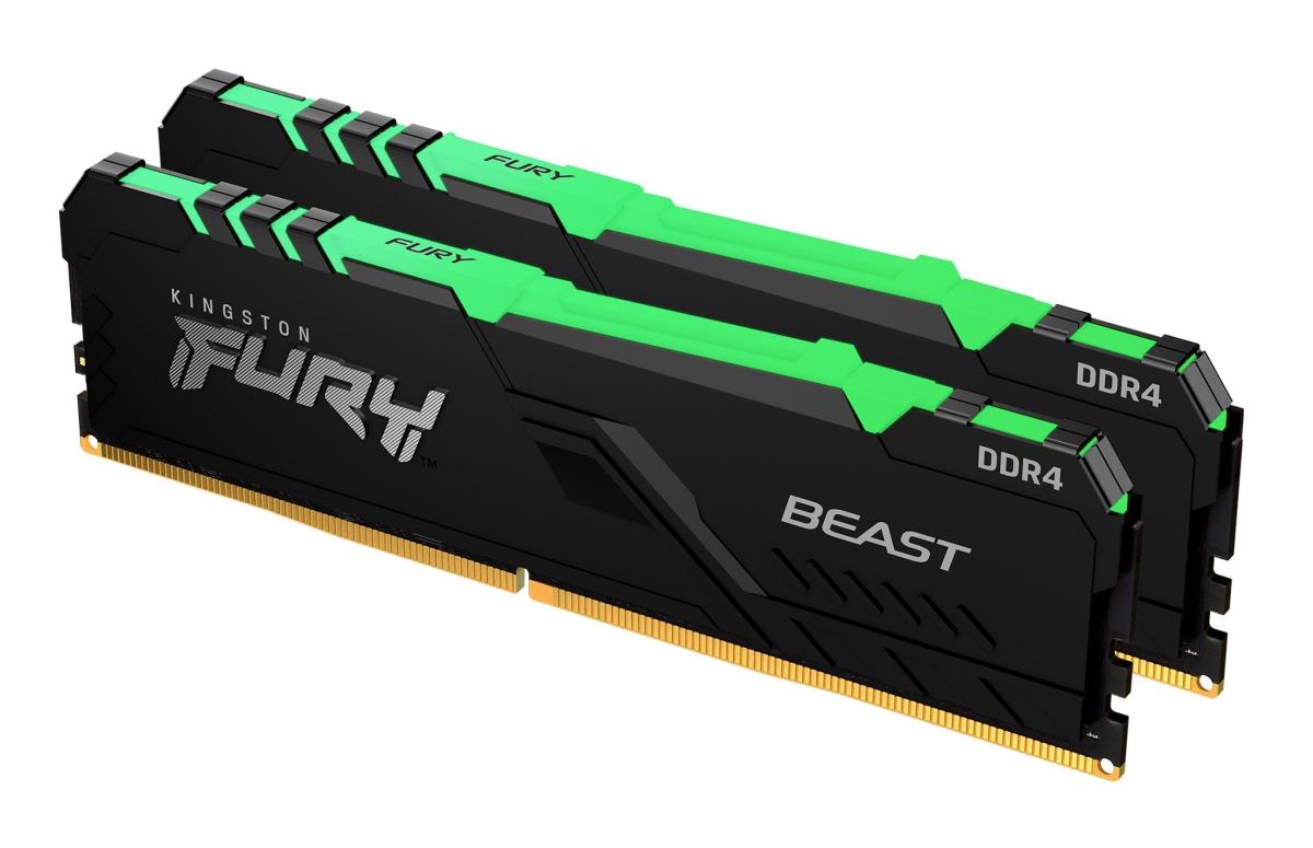 16GB Ddr4 2666MHz Cl16 DIMM (kit Of 2) Fury Beast Rgb