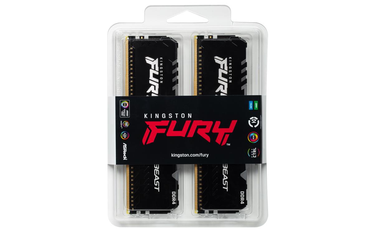 16GB Ddr4 3200MHz Cl16 DIMM (kit Of 2) Fury Beast Rgb