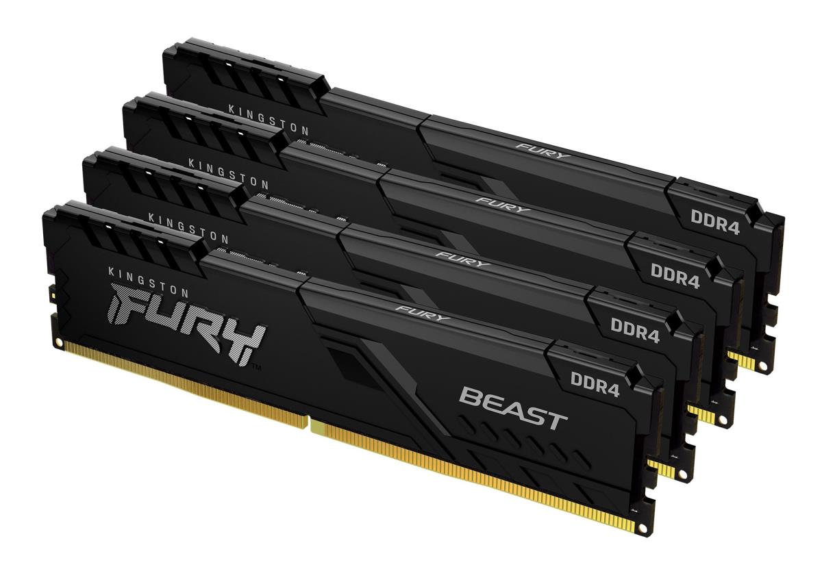 128GB Ddr4 3200MHz Cl16 DIMM (kit Of 4) Fury Beast Black
