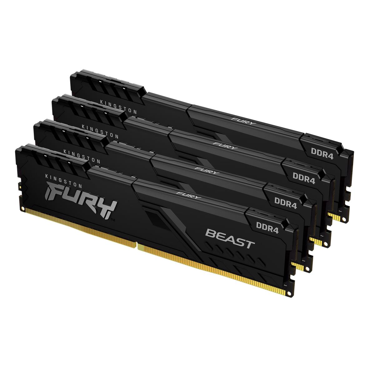 32GB Ddr4 3200MHz Cl16 DIMM (kit Of 4) Fury Beast Black