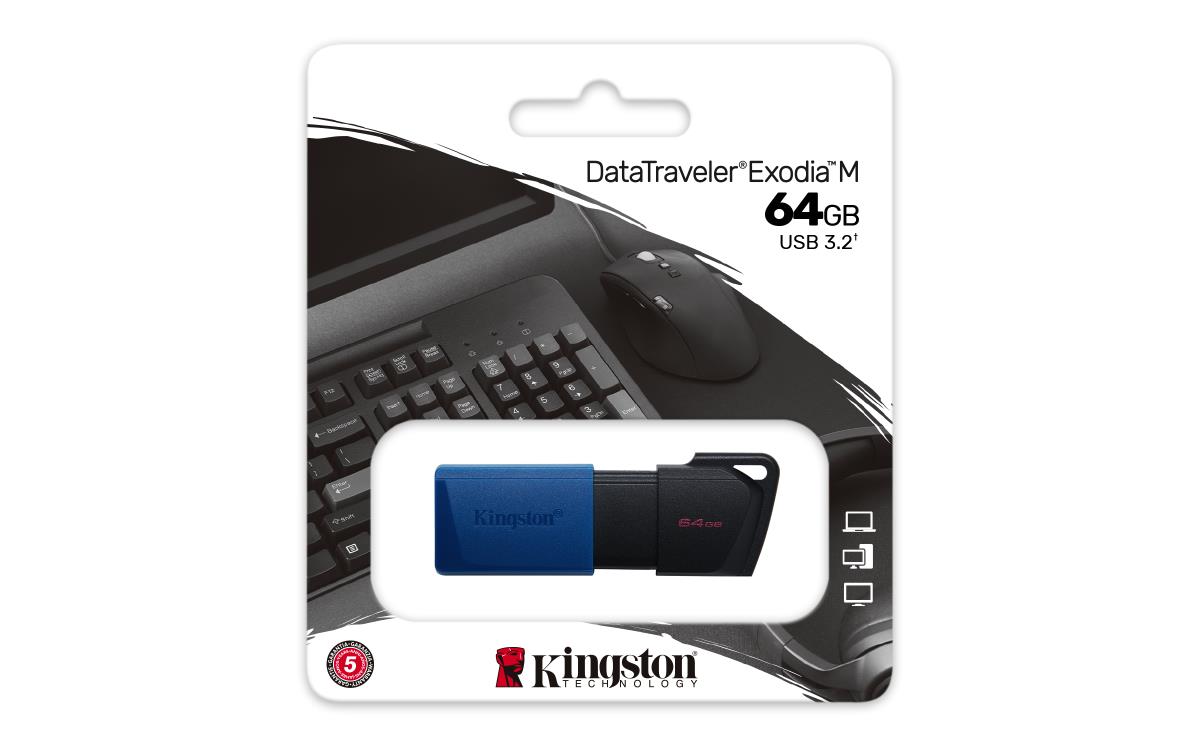 Datatraveler Exodia M - 64GB USB Stick - USB 3.2 - Black + Blue