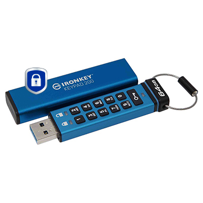 Ironkey Keypad 200 - 64GB USB Stick - USB 3.2 - FIPS 140-3 Level 3 (pending) With Aes 256-bit Encrypted