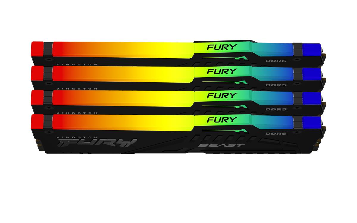 128GB Ddr5 5600mt/s Cl40 DIMM (kit Of 4) Fury Beast RGB Xmp