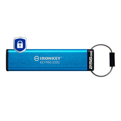 Ironkey Keypad 200c - 256GB USB Stick - USB 3.2 / USB-c - FIPS 140-3 Level 3 (pending) - Aes 256-bit Encrypted