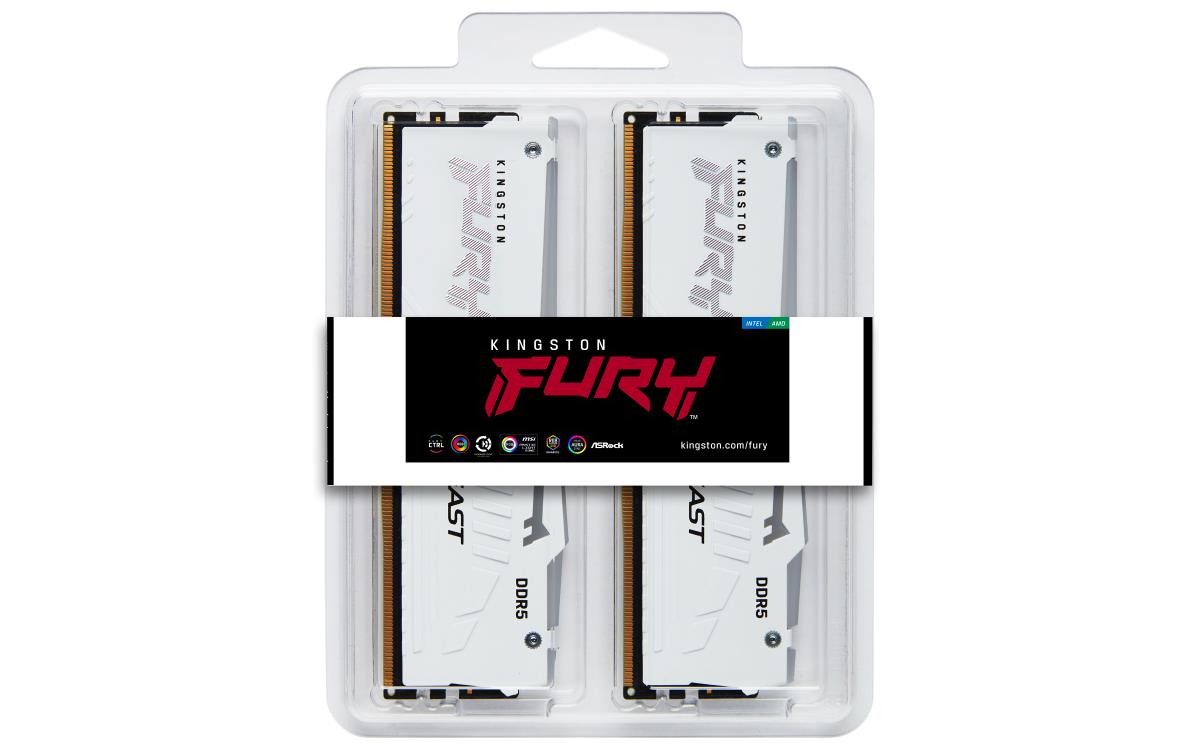 32GB Ddr5 6800mt/s Cl34 DIMM Kit Of 2 Fury Beast White RGB Expo