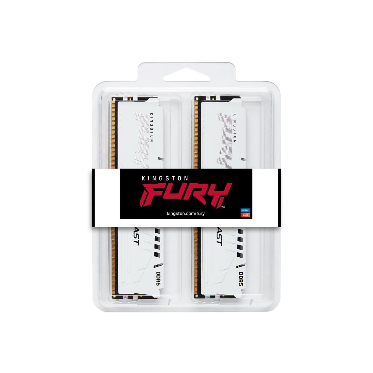 64GB Ddr5 6000mt/s Cl30 DIMM Kit Of 2 Fury Beast White Xmp