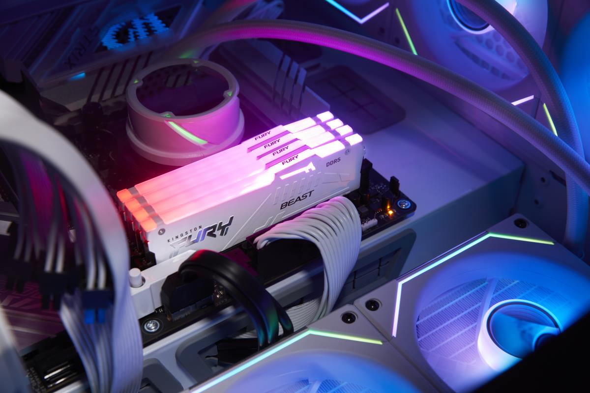 32GB Ddr5 6000mt/s Cl30 DIMM Kit Of 2 Fury Beast White RGB Expo