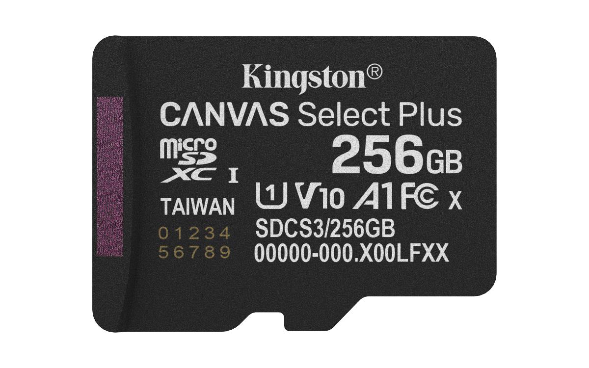 Micro Sdxc Card - Canvas Select Plus - 256GB - Uhs-i U1/u3 Video Class 10/30 A1 Single Pack Without Adapter