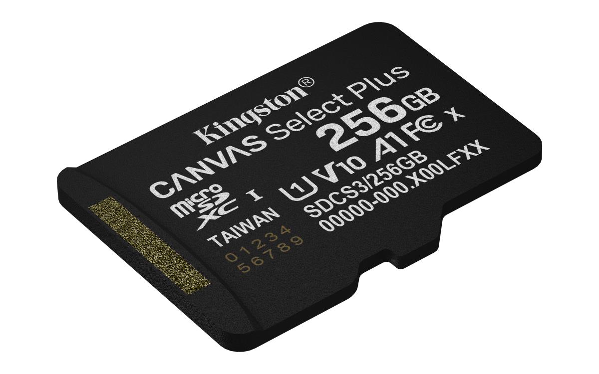 Micro Sdxc Card - Canvas Select Plus - 256GB - Uhs-i U1/u3 Video Class 10/30 A1 Single Pack Without Adapter
