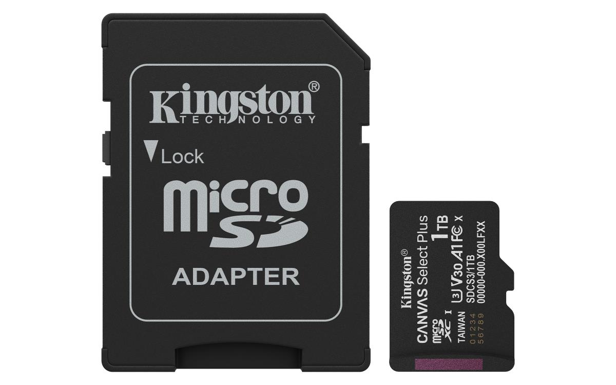 Micro Sdxc Card - Canvas Select Plus - 1TB - Uhs-i U1/u3 Video Class 10/30 A1 With Adapter