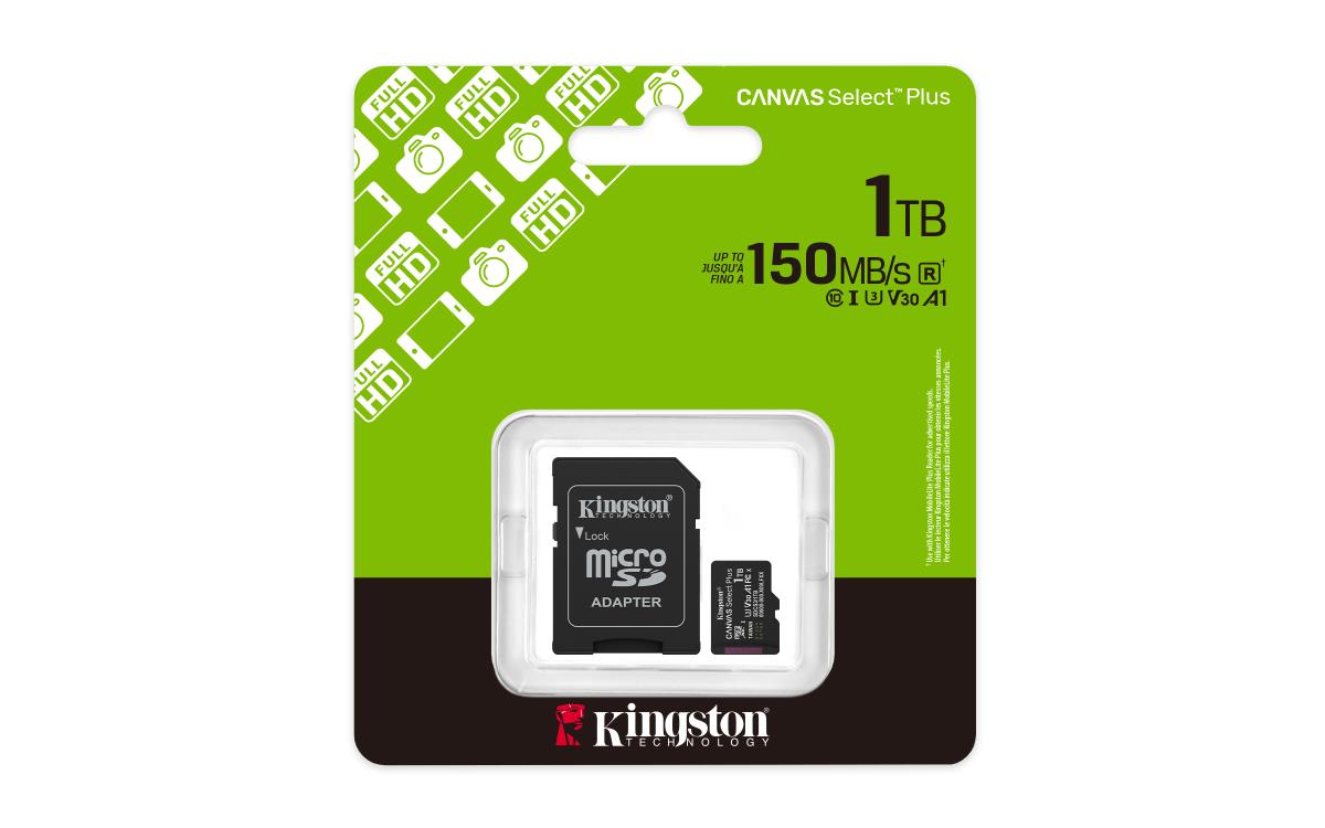 Micro Sdxc Card - Canvas Select Plus - 1TB - Uhs-i U1/u3 Video Class 10/30 A1 With Adapter
