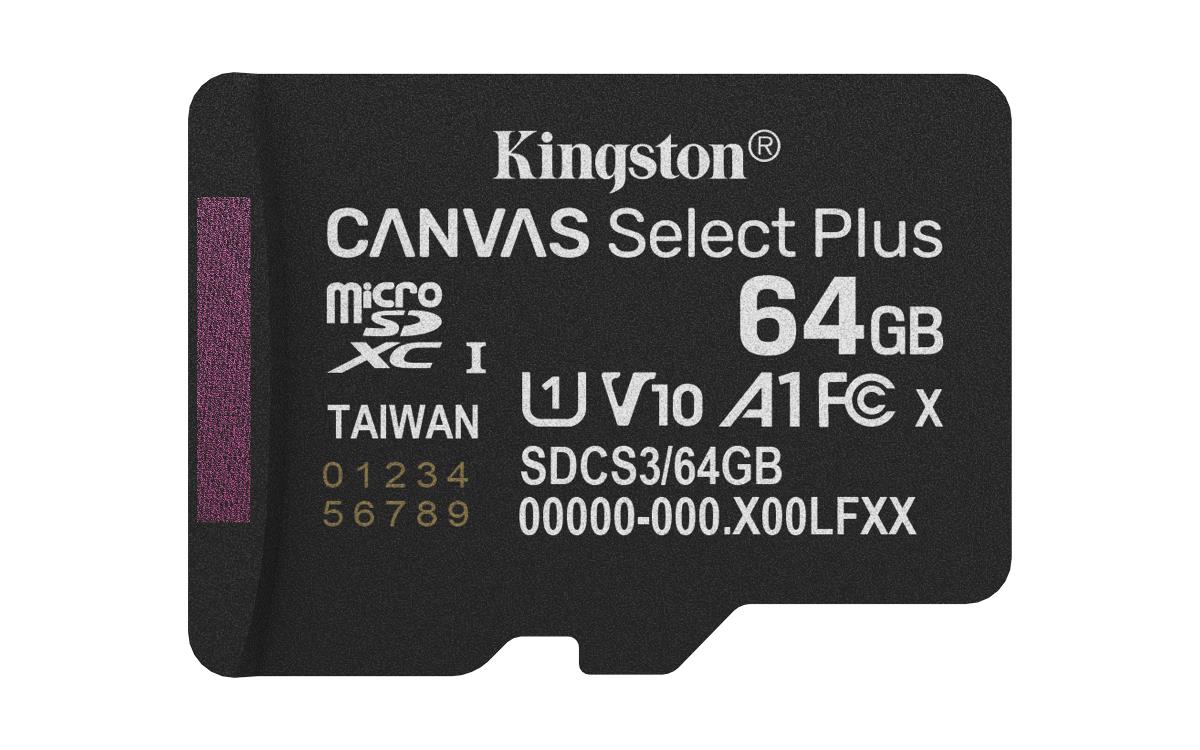 Micro Sdxc Card - Canvas Select Plus - 64GB - Uhs-i U1/u3 Video Class 10/30 A1 With Adapter
