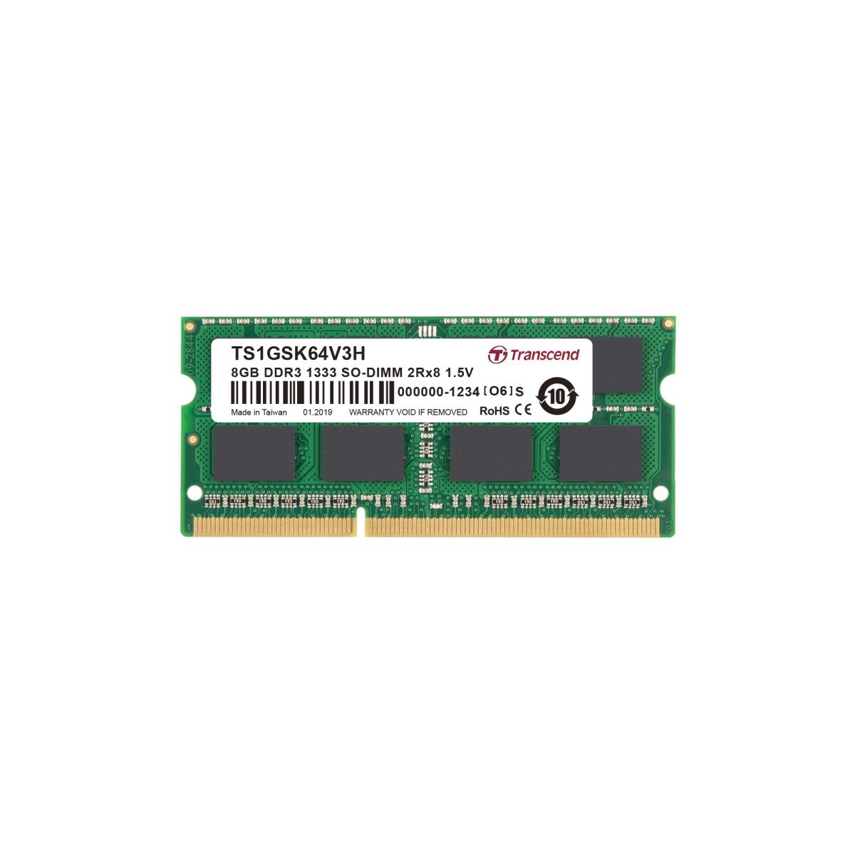 8GB DDR3 1333MHz So-DIMM Cl9 2rx8 (ts1gsk64v3h)