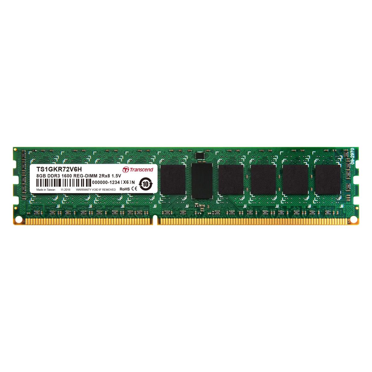 8GB DDR3 1600MHz Reg-DIMM Cl11 2rx8 (ts1gkr72v6h)