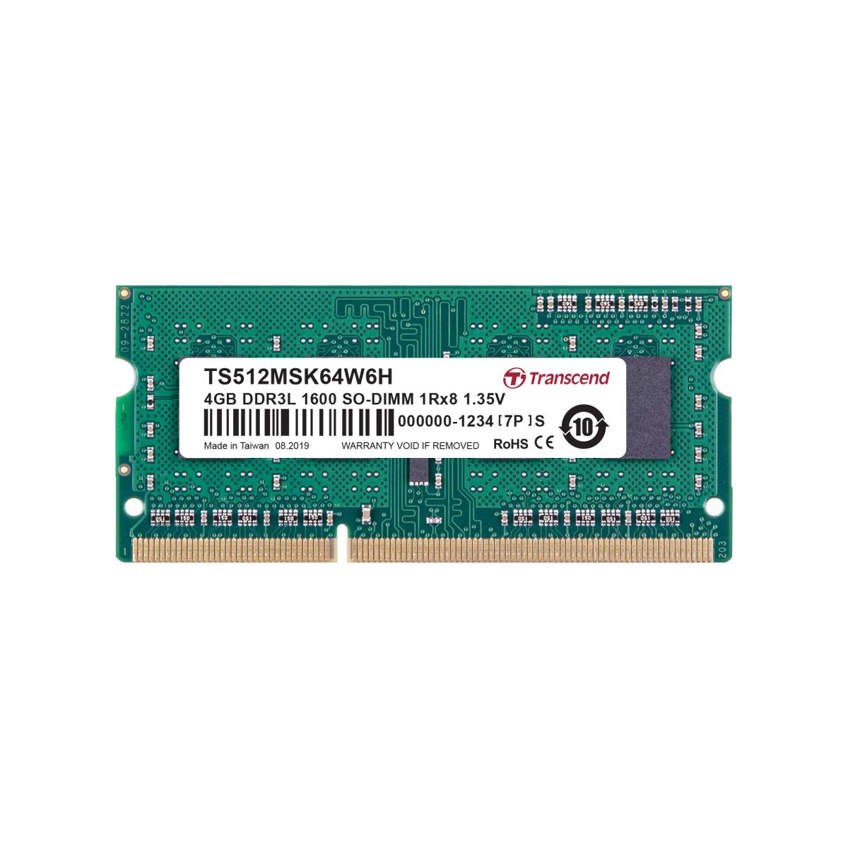 4GB DDR3l 1600MHz So-DIMM 1rx8 (ts512msk64w6h)