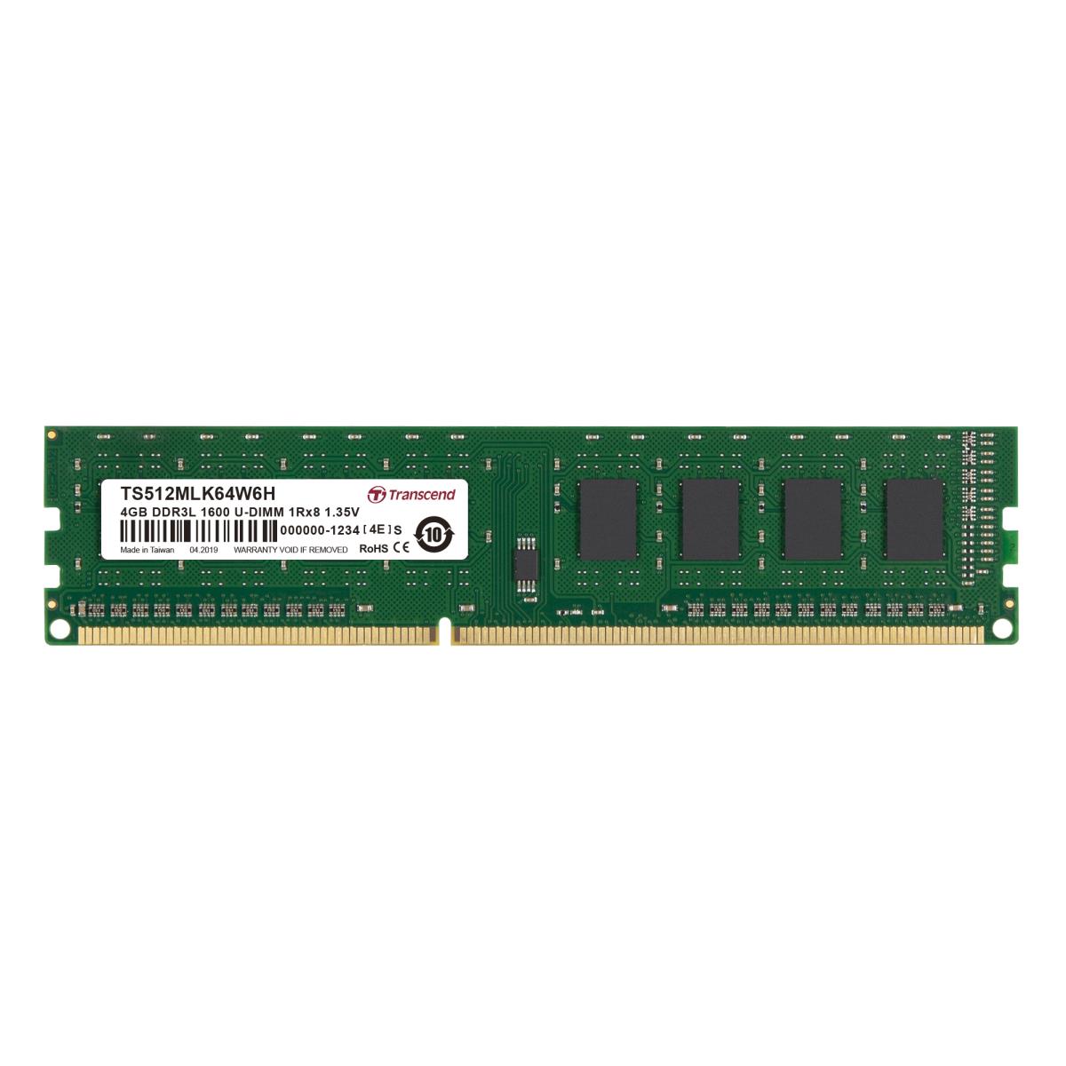 4GB DDR3l 1600MHz Long-DIMM Cl11 1rx8 1.35v