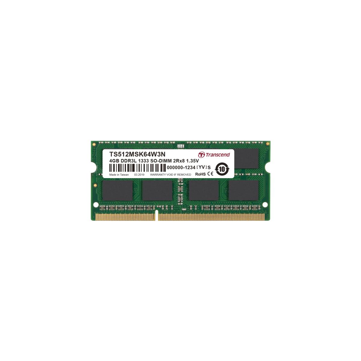 4GB DDR3l 1333MHz So-DIMM 2rx8 (ts512msk64w3n)