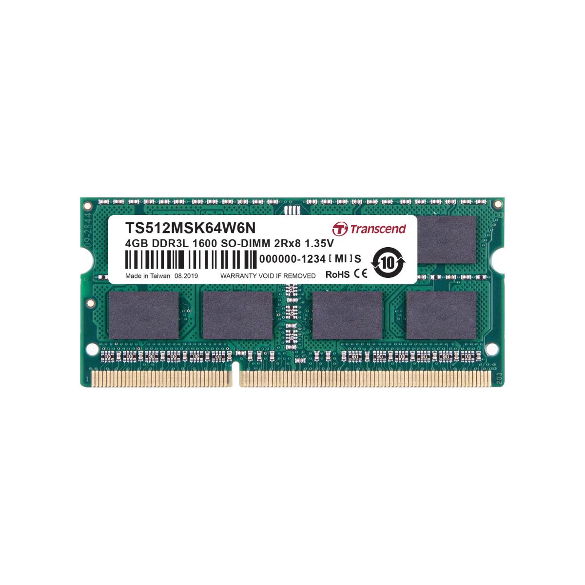 4GB DDR3l 1600MHz So-DIMM 2rx8 (ts512msk64w6n)