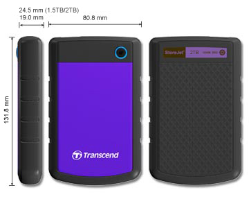 Storejet 25h3p Rugged 2TB SATA 2.5in USB3.0