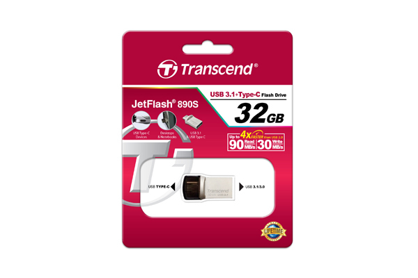 Jetflash 890 - 32GB USB Stick - USB 3.1 / Type C