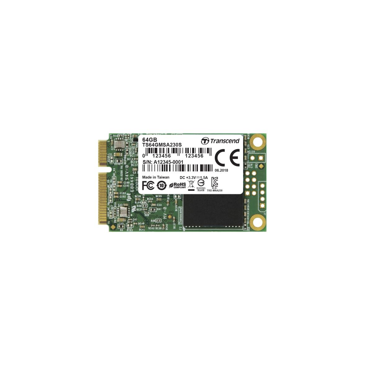 SSD 230s 64GB 2.5in MSATA Ill 6gb/s Tlc