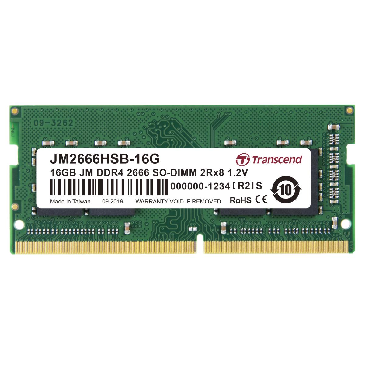16GB Jetram Jm Ddr4 2666 So-DIMM 2rx8 1.2v