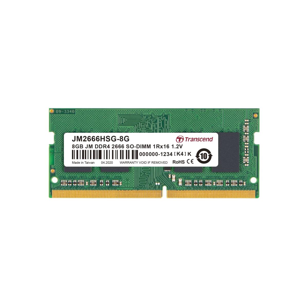 8GB Jetram Ddr4 2666MHz So-DIMM 1rx16 1.2v