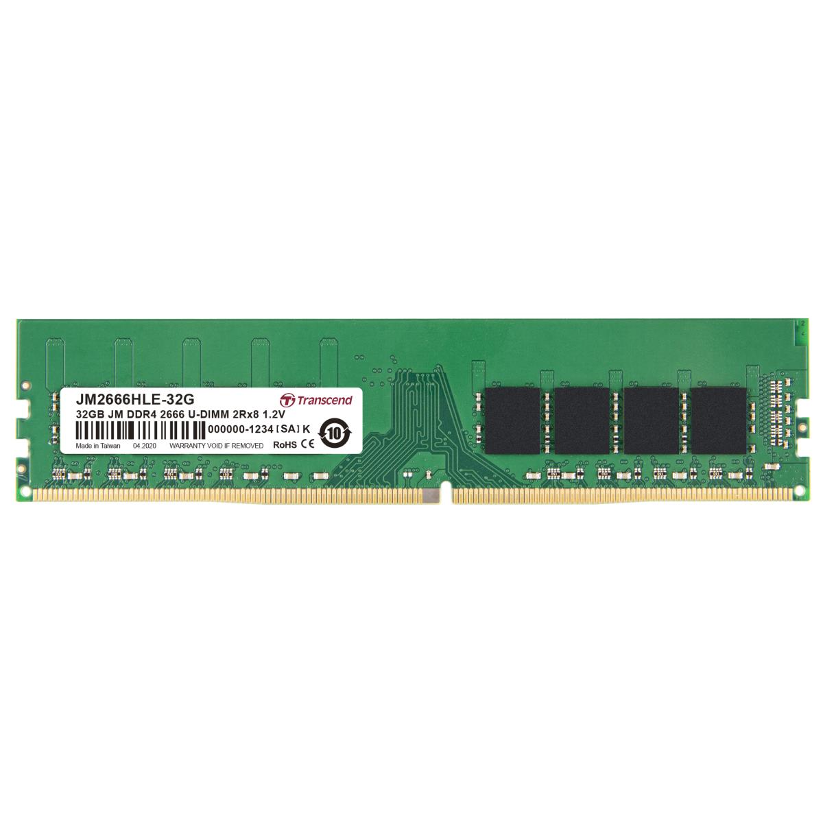 32GB Jetram Ddr4 2666MHz U-DIMM 2rx8 1.2v
