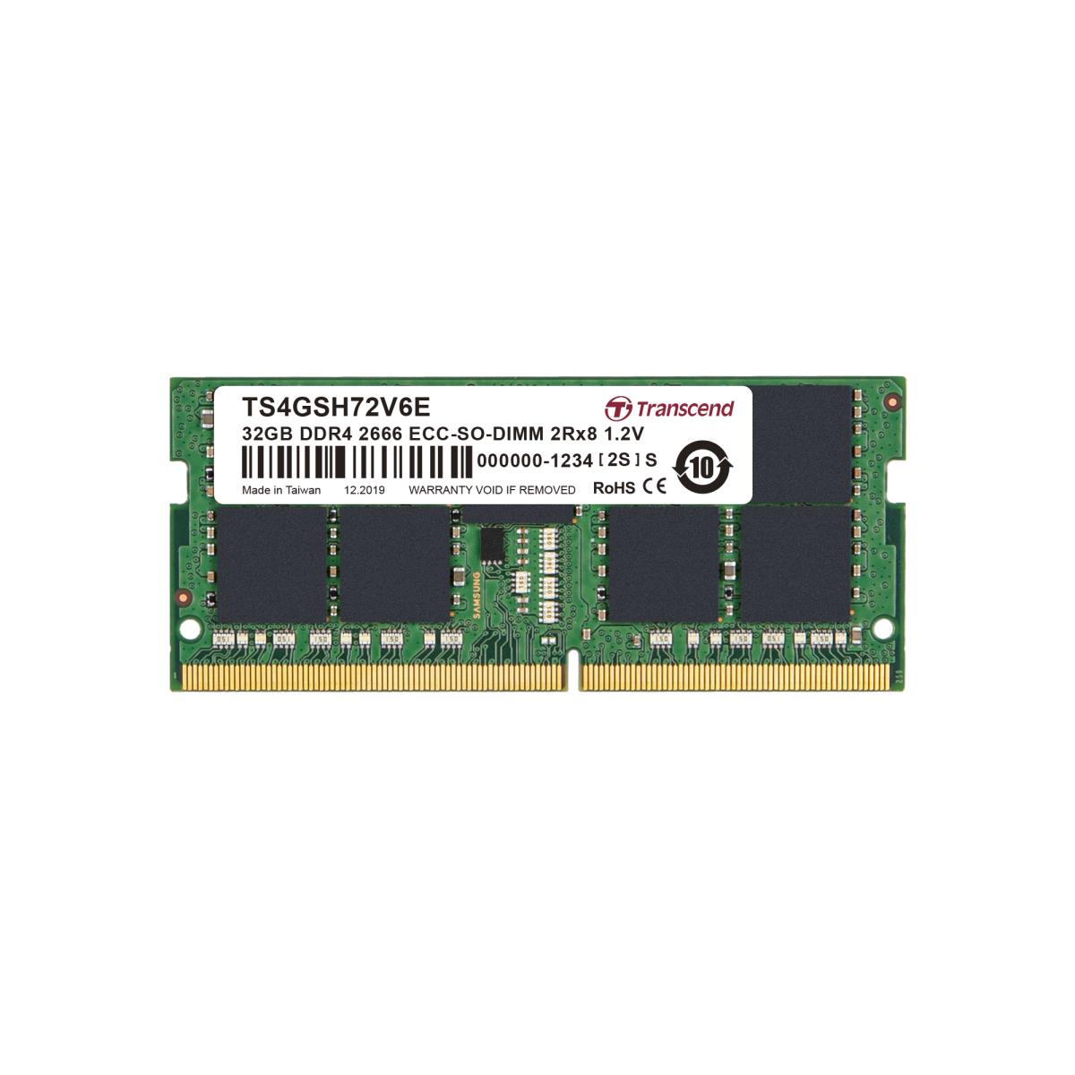 32GB Ddr4 2666MHz ECC-so-DIMM 2rx8 2gx8cl19 1.2v