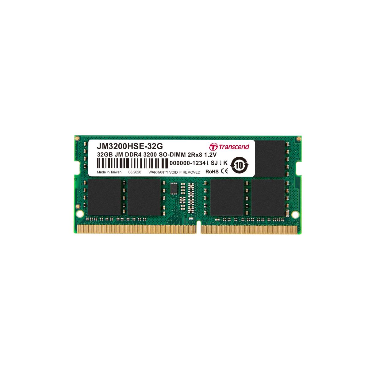 Jetram 32GB Ddr4 3200 So-DIMM 2rx8 2gx8 Cl22 1.2v