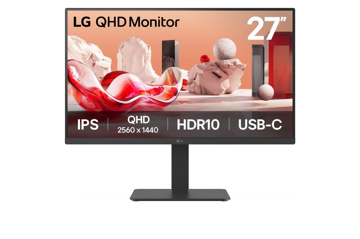 Desktop USB-c Monitor - 27BA65QB - 27in - FHD2560 x 1440 - IPS (16:9) - 2x 5W Speakers - Hdmi/ Dp/ 3.5mm (Audio)/ USB-c - Black
