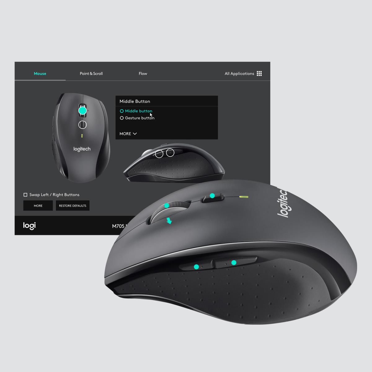 Wireless Marathon Mouse M705 Black