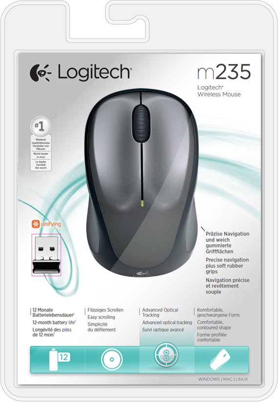 Wireless Mouse M235 Dark Grey