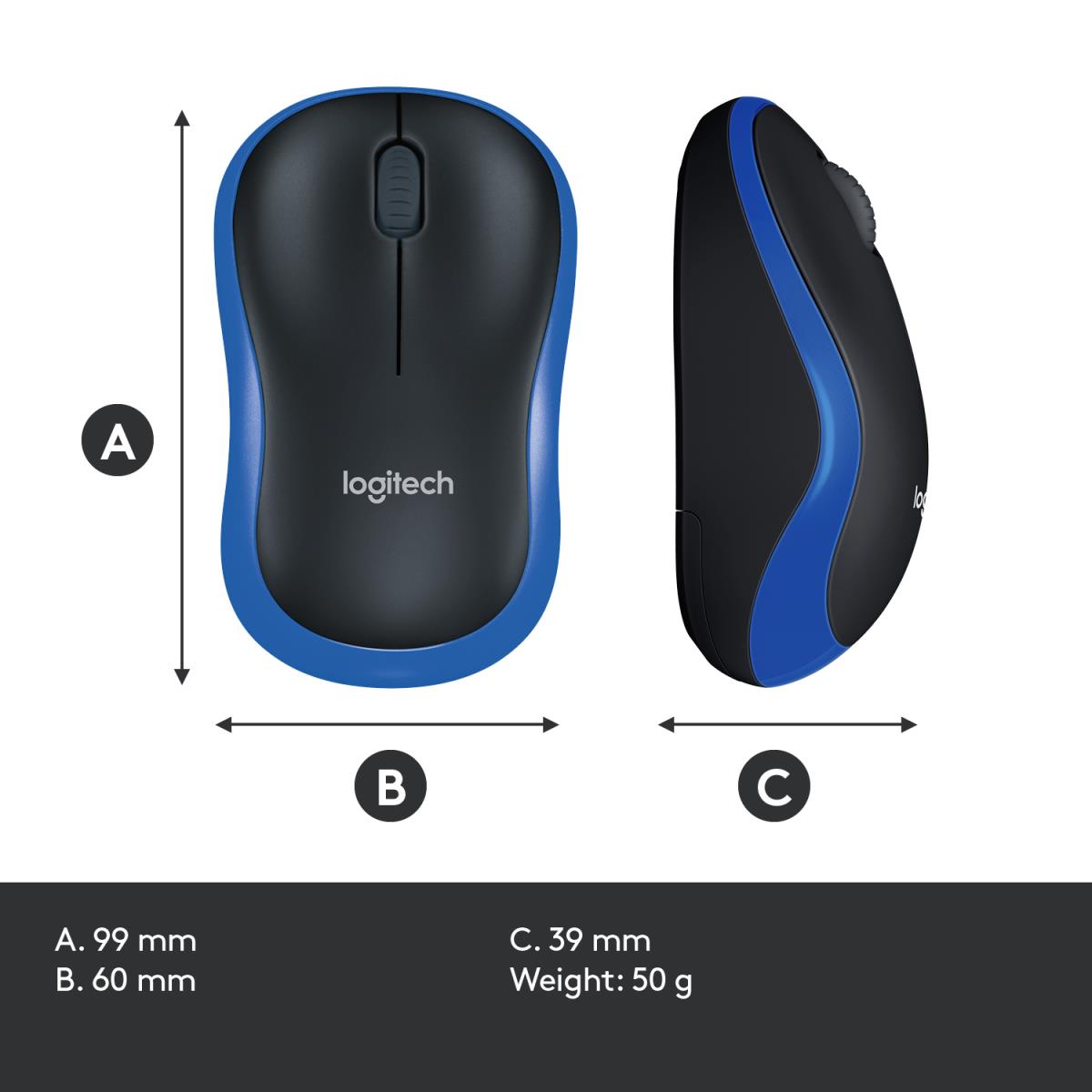 Wireless Mouse M185 Blue