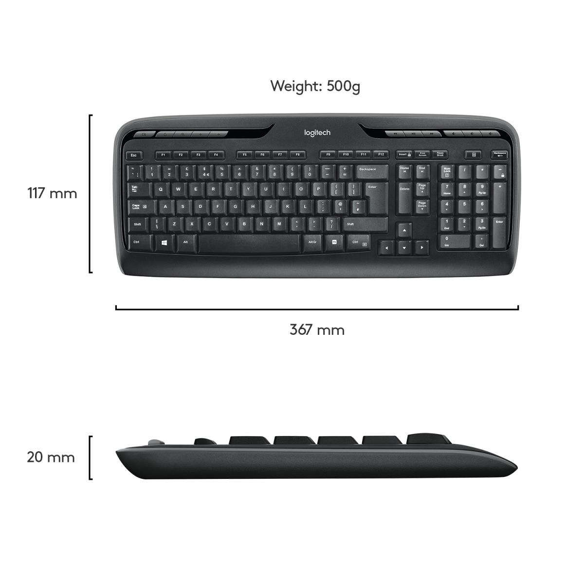 Wireless Combo Mk330 - Qwertzu Swiss-lux