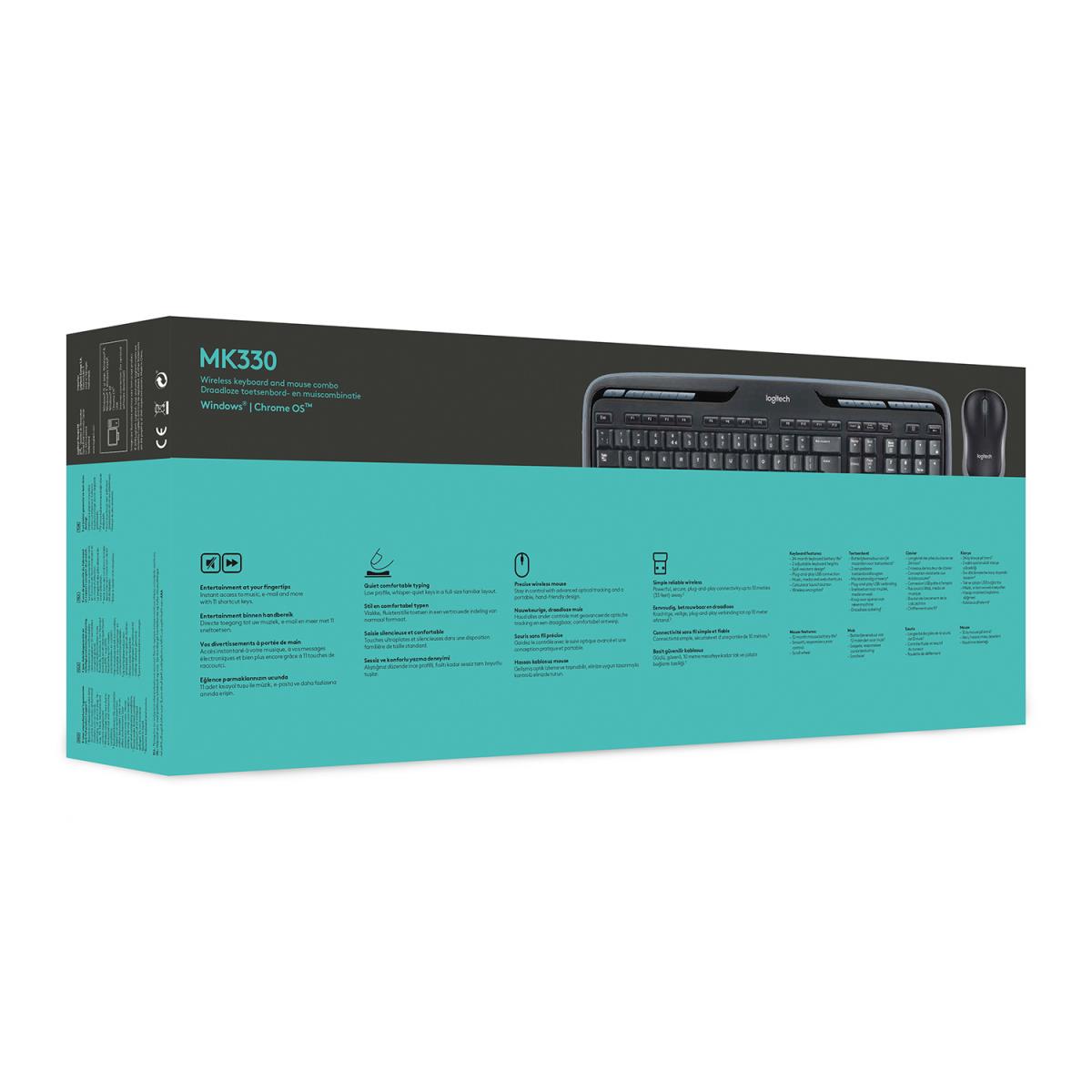 Wireless Combo Mk330 - Black/silver - Azerty Belgian